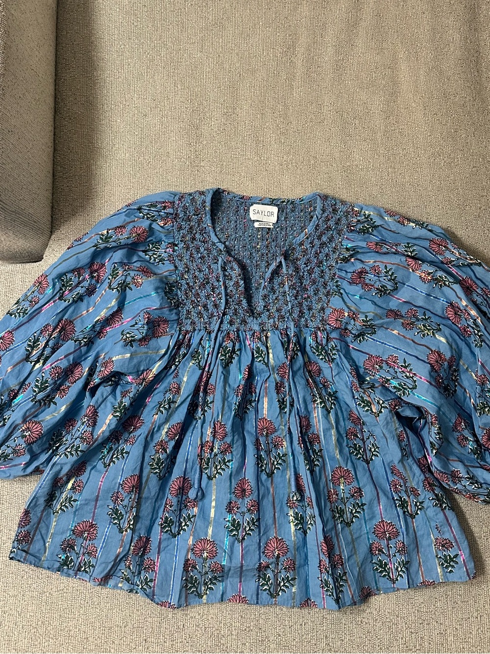SAYLOR Blue Floral Blouse